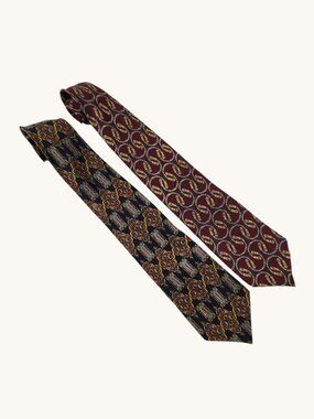 Lot of 2 MoMA Men’s Silk Ties • Art Print & Geometric